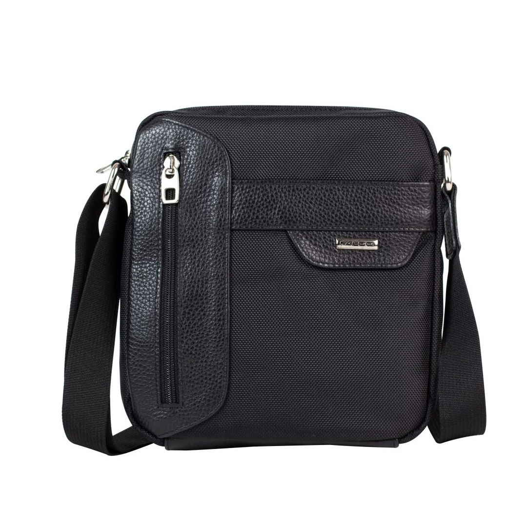 Torba muška koža/rips, 5574-10 crna, Falco