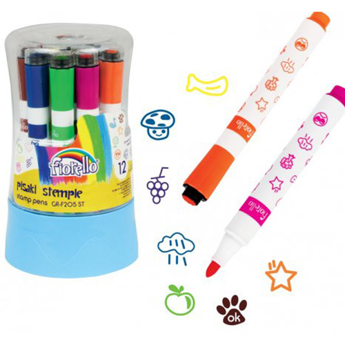 Boje, flomasteri sa pečatom, 12 boja, Fiorello - Image 2