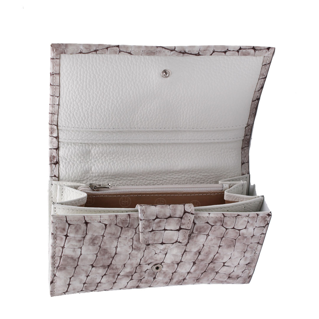 Novčanik ženski kožni, 1548 bežć-bijeli kroko, Falco - Image 2