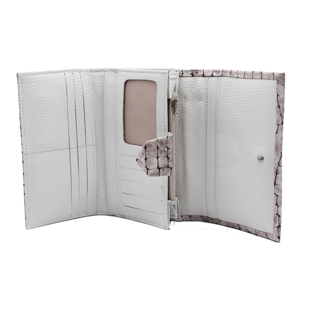 Novčanik ženski kožni, 1548 bežć-bijeli kroko, Falco - Image 3