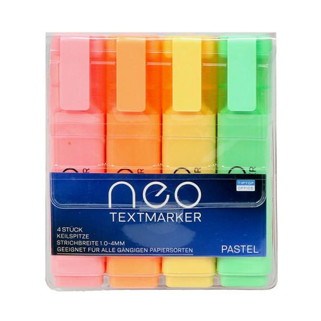 Textmarkeri, kosi vrh, 404205 set od 4 kom, neon pastel