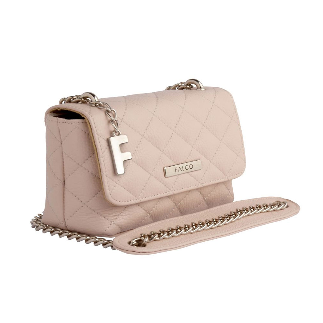Torba na rame kožna 4072-91, puder roze, Falco - Image 2