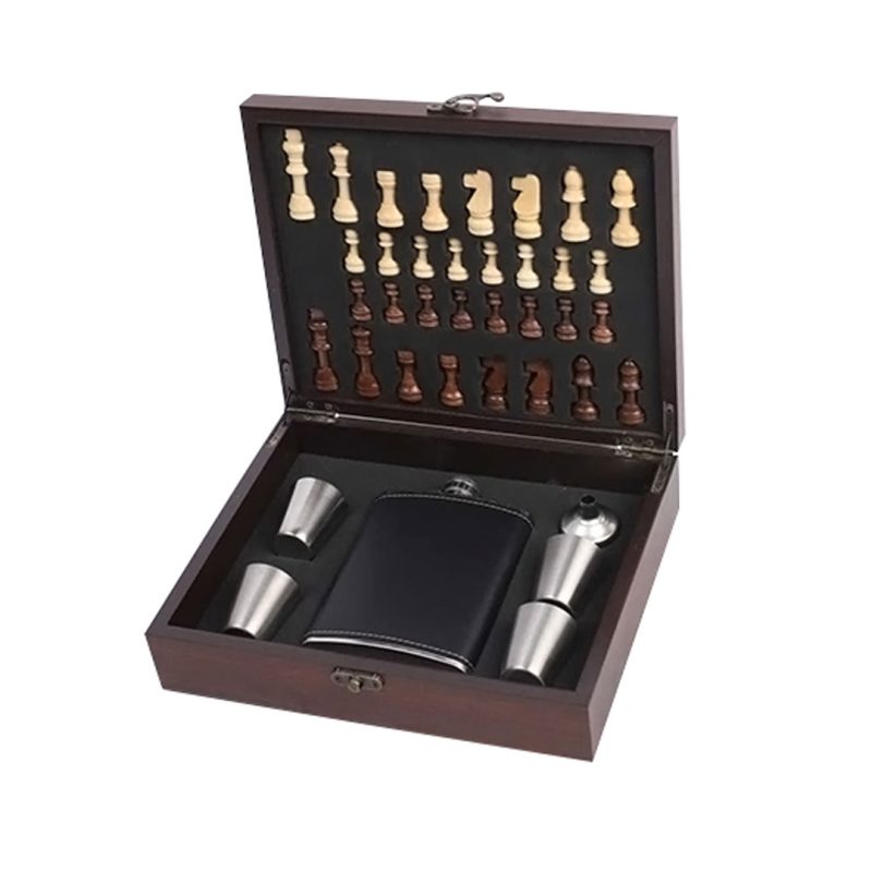 Šah, set sa pljoskom i 4 čašice Levon 668070, braon