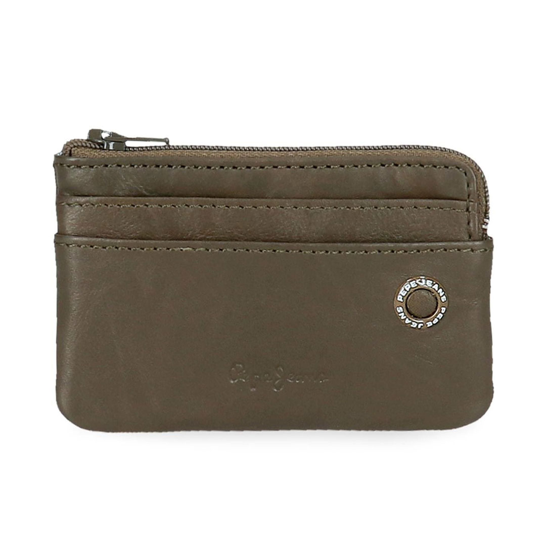 Novčanik 11 cm kožni Badge 7370134, khaki, Pepe Jeans