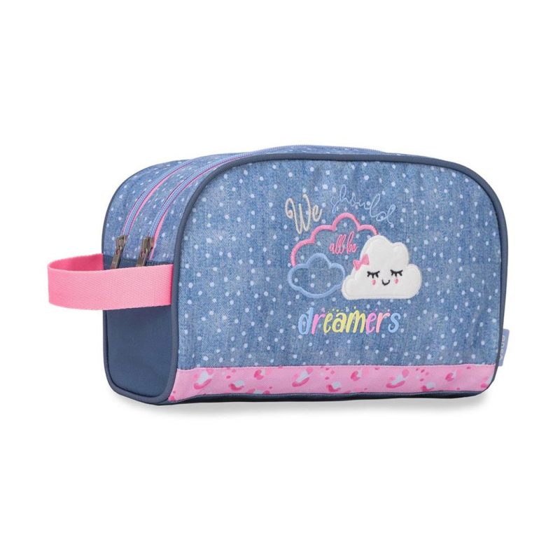 Neseser 26 cm Dreamers 9694421 sa 2 odjeljka, plavo-roze, Enso