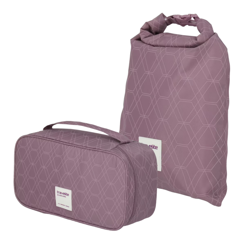 Neseser i torba u setu 32 cm, Lascana 077445-17, lavanda, Travelite