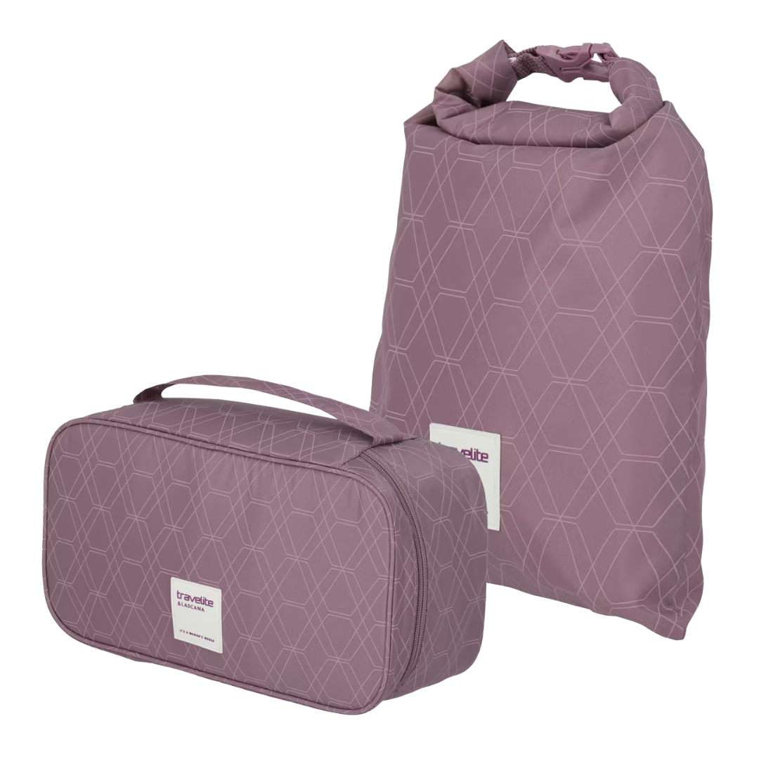 Neseser i torba u setu 32 cm, Lascana 077445-17, lavanda, Travelite