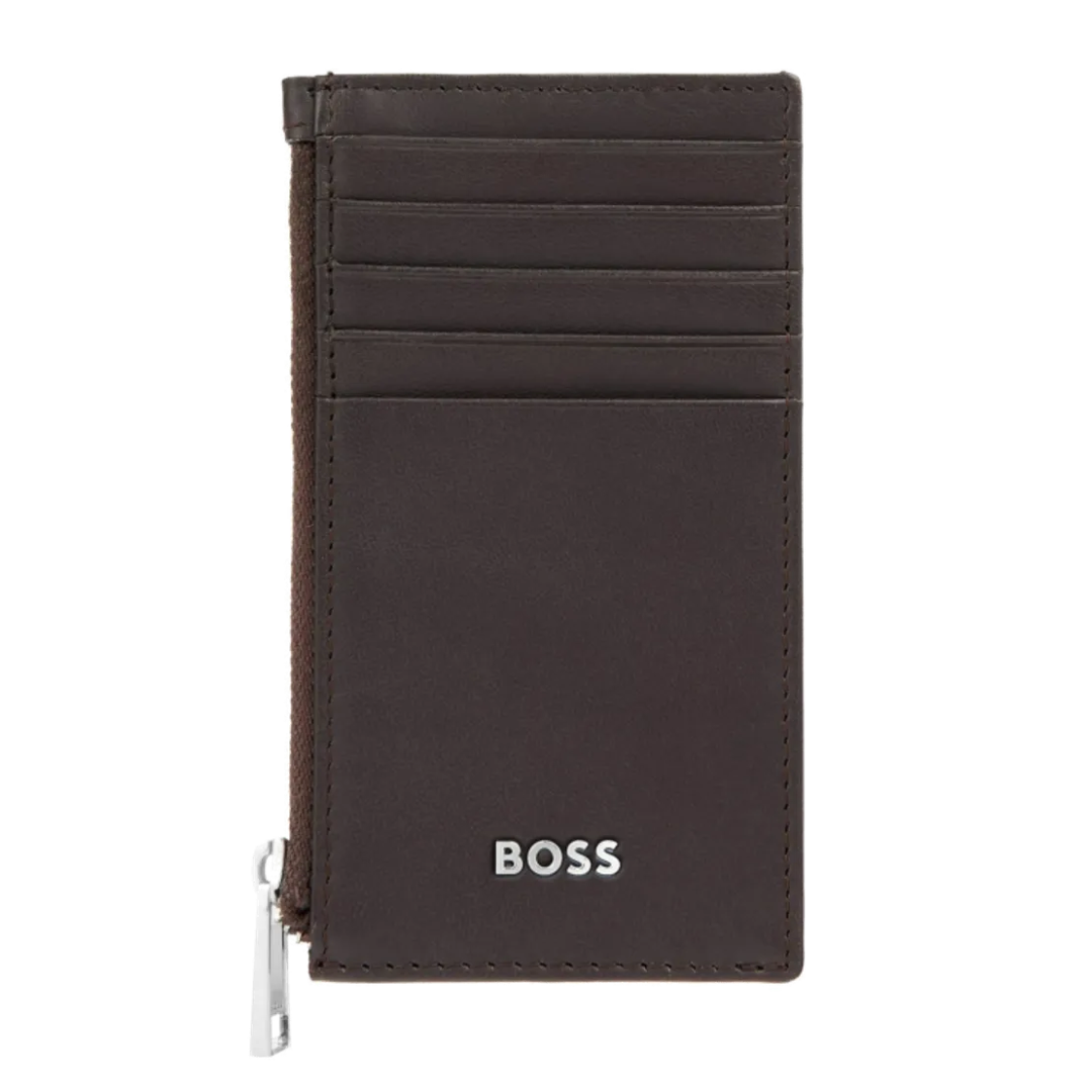 Držač kartica Classic Smooth sa zipom HLK503Y, braon, Hugo Boss