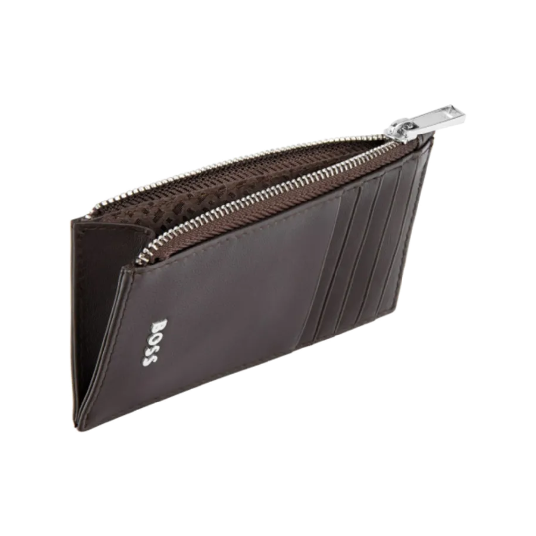 Držač kartica Classic Smooth sa zipom HLK503Y, braon, Hugo Boss - Image 2