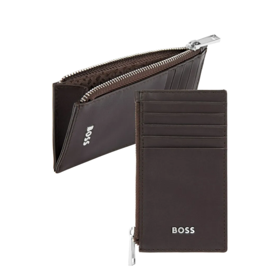 Držač kartica Classic Smooth sa zipom HLK503Y, braon, Hugo Boss - Image 4