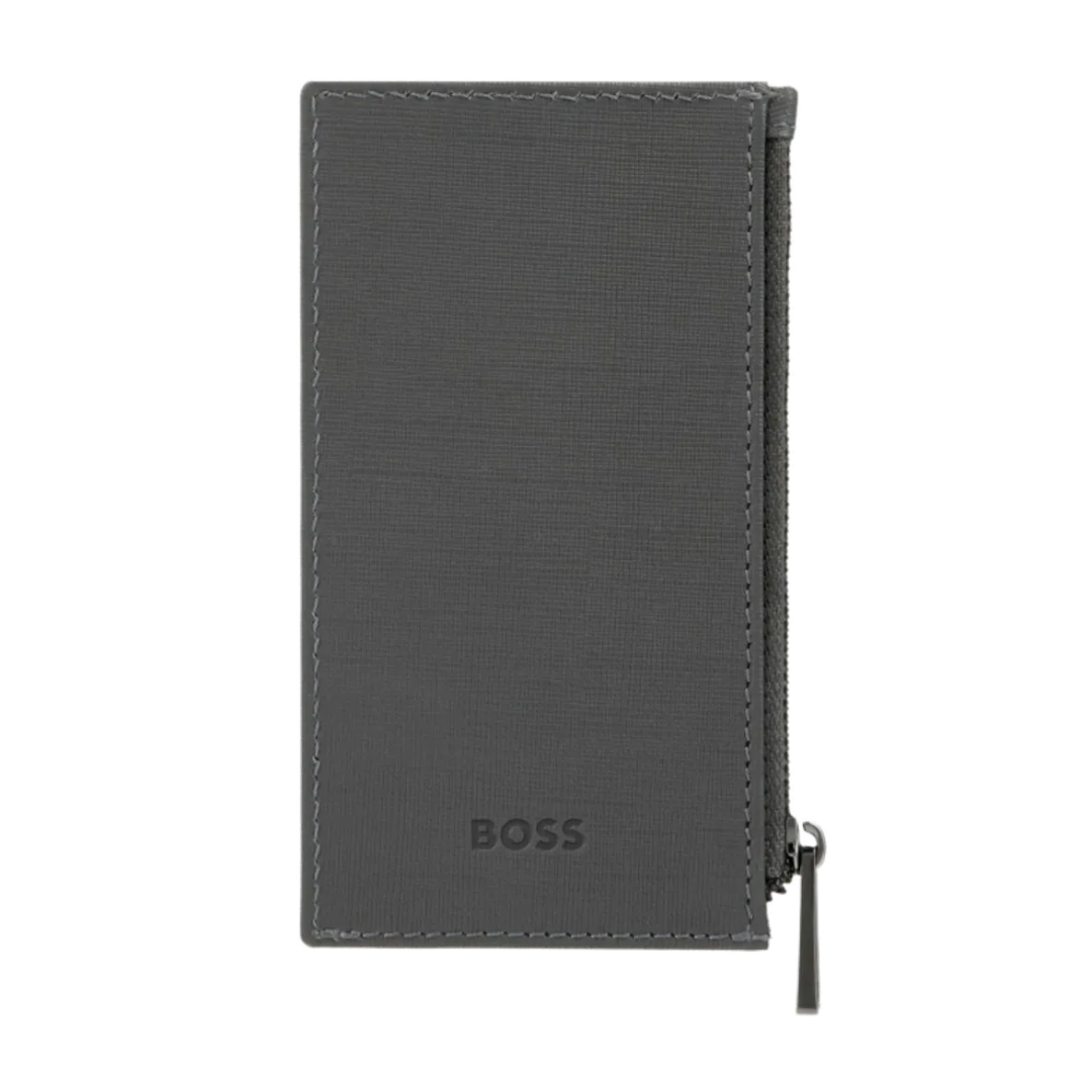 Držač kartica Double B Saffiano sa zipom HLK526H, siva, Hugo Boss - Image 3