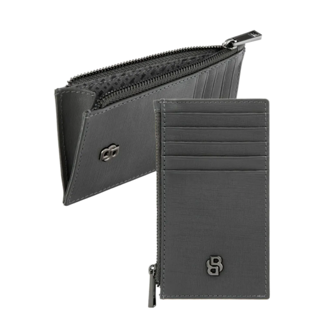 Držač kartica Double B Saffiano sa zipom HLK526H, siva, Hugo Boss - Image 4