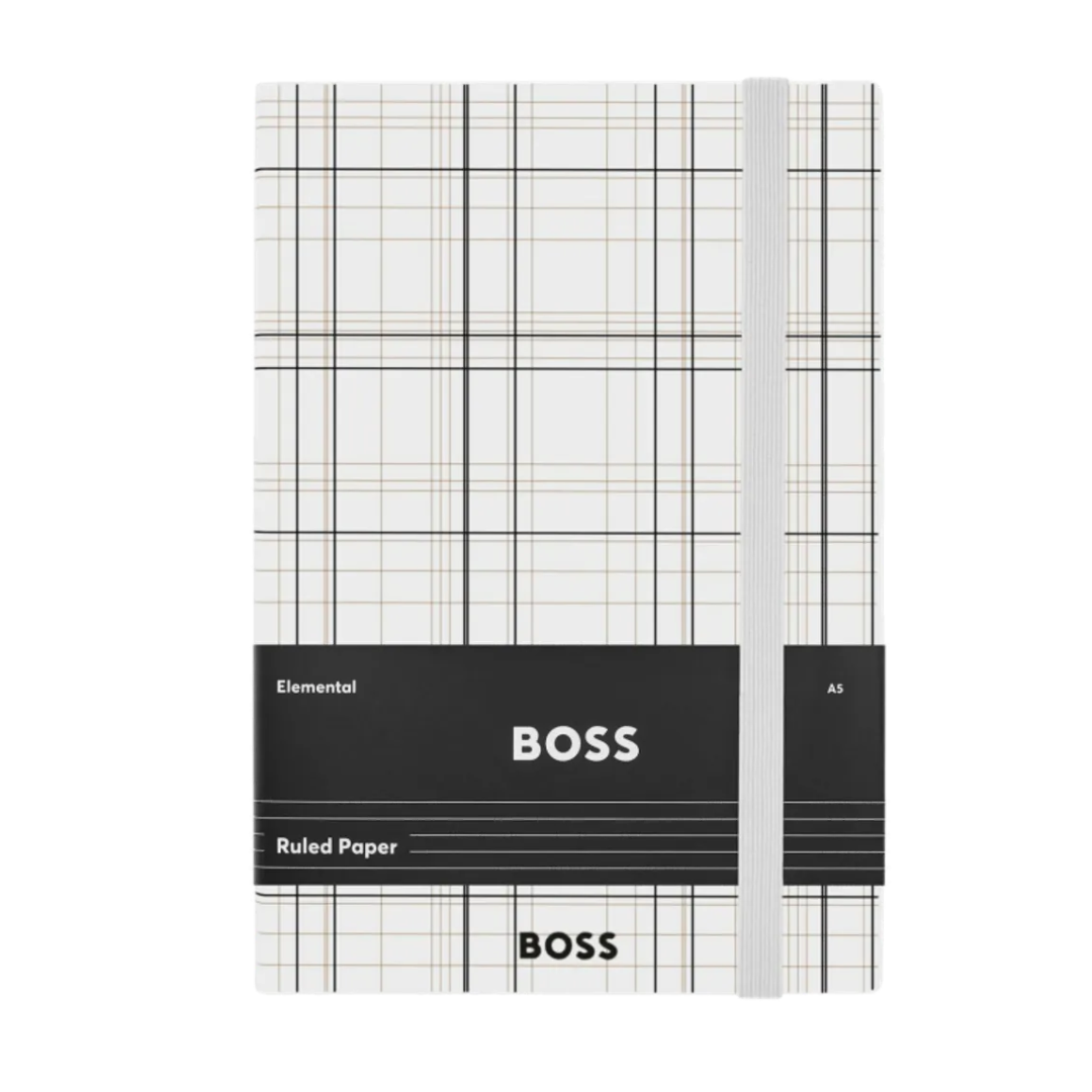 Notes A5 Checkered HNH624FL dikto, bijeli, Hugo Boss