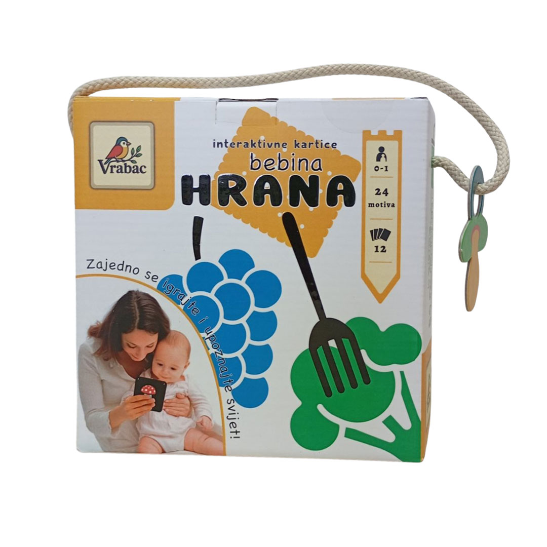 Karte Bjorn, interaktivne kartice Bebina hrana, Vrabac