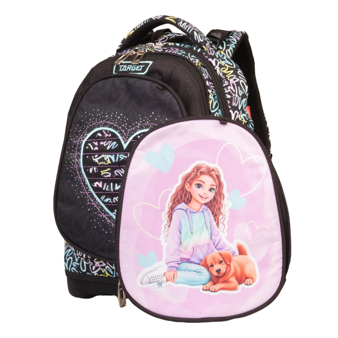 Ranac sa 2 lica 43 cm Love Vibes 29597, crni, Target