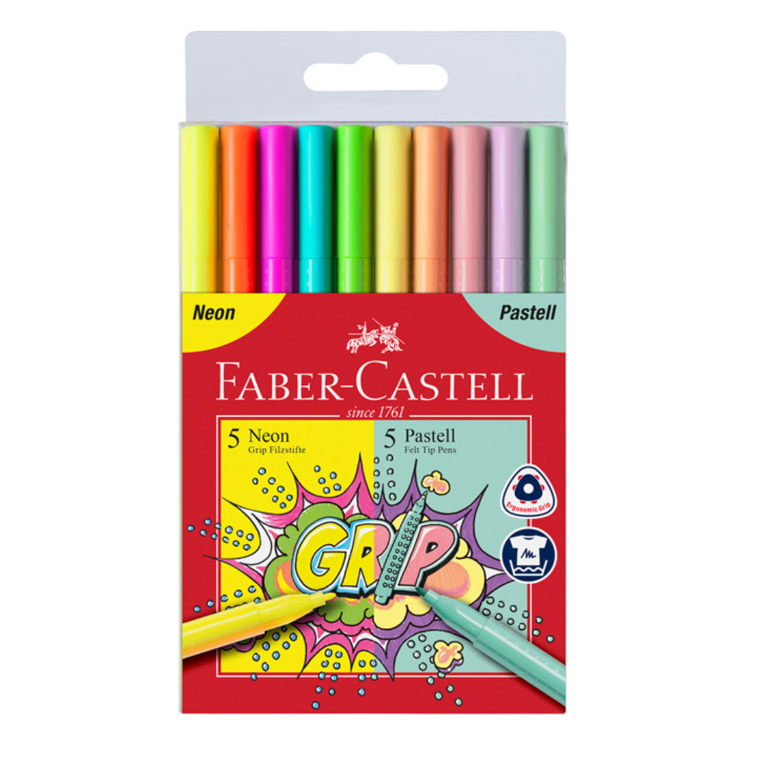 Flomaster FC Grip neon+pastel,10/1, Faber Castell