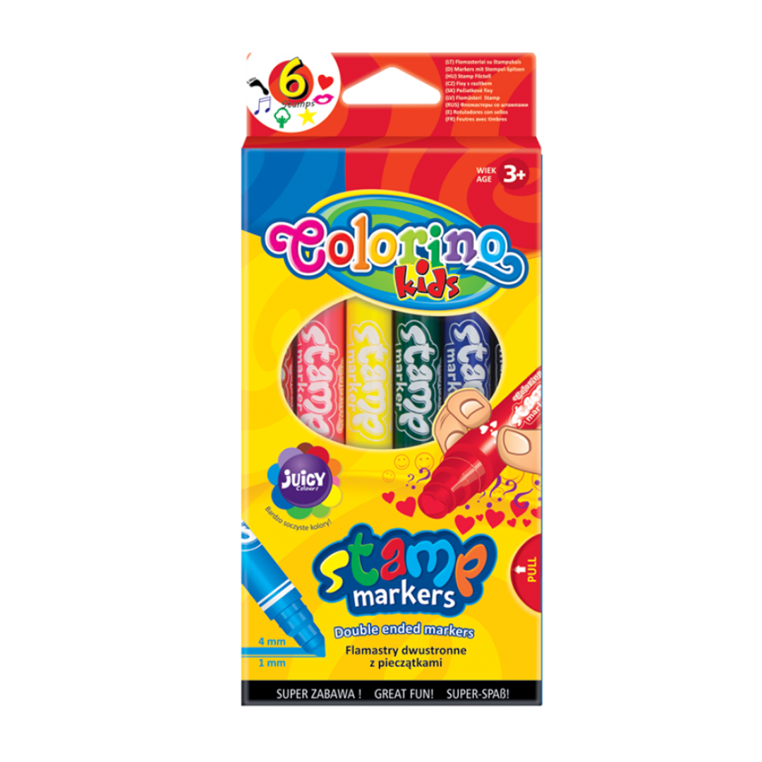 Flomasteri Stamp sa dva vrha, 6 kom, Colorino